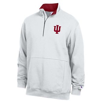 Men's Champion White Indiana Hoosiers Fleece Quarter-Zip Pullover