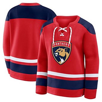 Women's Fanatics Red Florida Panthers Icing Long Sleeve Lace Up Sweatshirt