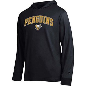 Men's Champion Black Pittsburgh Penguins All-Star Lightweight Hooded Long Sleeve T-Shirt