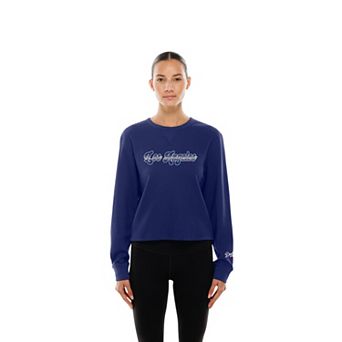 Women's New Era Royal Los Angeles Dodgers Fan Collection Micro Thermal Boxy Long Sleeve T-Shirt
