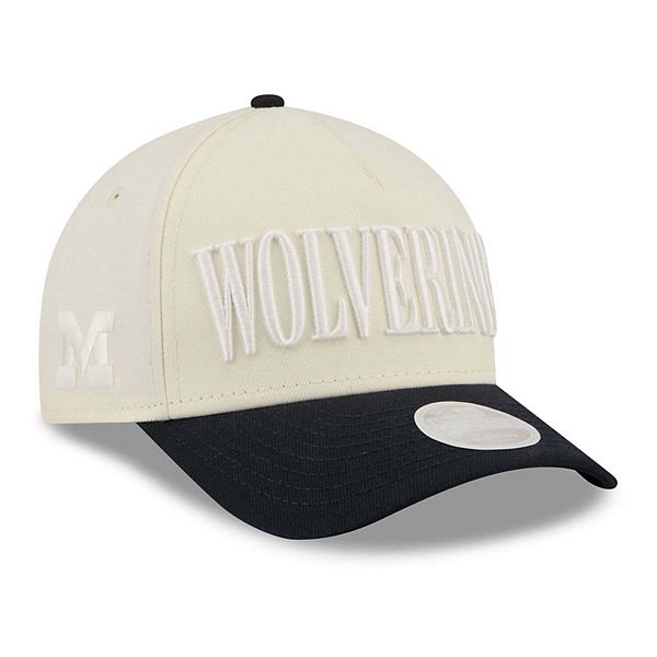 Women's New Era White/Navy Michigan Wolverines Tonal 9FORTY A-Frame Adjustable Hat