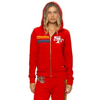 Unisex Aviator Nation Scarlet San Francisco 49ers Tri-Blend Full-Zip Hoodie