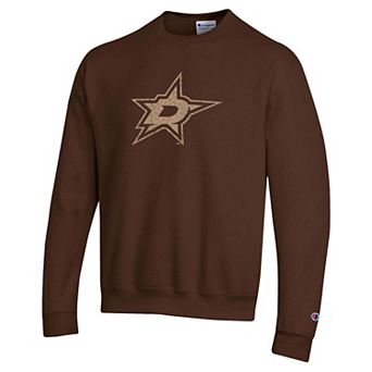 Men's Champion Brown Dallas Stars Eco Powerblend Sweatshirt