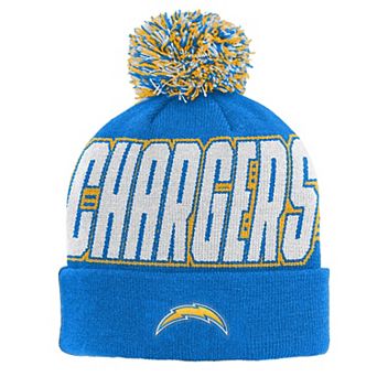 Youth Outerstuff Powder Blue Los Angeles Chargers Cuffed Knit Hat with Pom