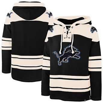 Men's '47 Black Detroit Lions Superior Lacer Hoodie