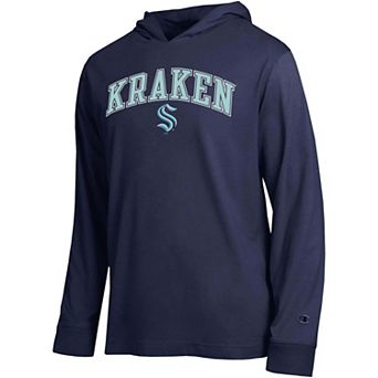Men's Champion Deep Sea Blue Seattle Kraken All-Star Lightweight Hooded Long Sleeve T-Shirt
