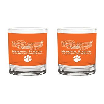 Indigo Falls Clemson Tigers Core Stadium Rocks Glass 2-Pack
