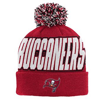 Youth Outerstuff Red Tampa Bay Buccaneers Cuffed Knit Hat with Pom