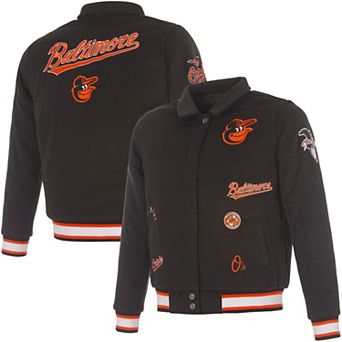 Women's JH Design Black Baltimore Orioles Reversible Wool Full-Snap Jacket