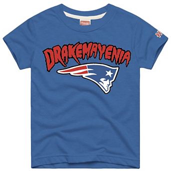 Youth Homage Drake Maye Royal New England Patriots Drakeamayenia Tri-Blend T-Shirt
