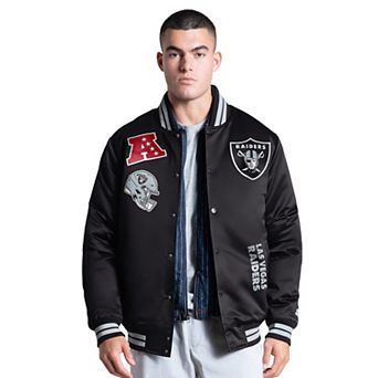 Men's Starter Black Las Vegas Raiders Elite Full Snap Varsity Jacket