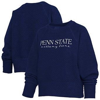 Women's Pressbox Navy Penn State Nittany Lions Champagne Nova Quilted Sweatshirt