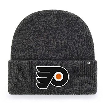 Men's '47 Black Philadelphia Flyers Brain Freeze Cuffed Knit Hat