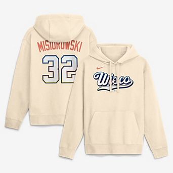 Men's Nike Jacob Misiorowski Cream Milwaukee Brewers Name & Number Club Fleece Pullover Hoodie