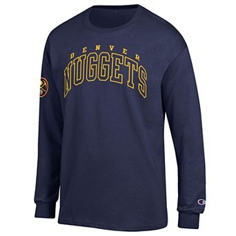 Men's Champion Navy Denver Nuggets Jersey Long Sleeve T-Shirt