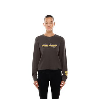 Women's New Era Brown San Diego Padres Fan Collection Micro Thermal Boxy Long Sleeve T-Shirt
