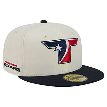 Men's New Era Cream/Navy Houston Texans Deceptor 59FIFTY Fitted Hat