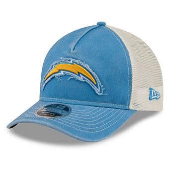 Men's New Era Powder Blue Los Angeles Chargers Fan 9FORTY A-Frame Trucker Adjustable Hat