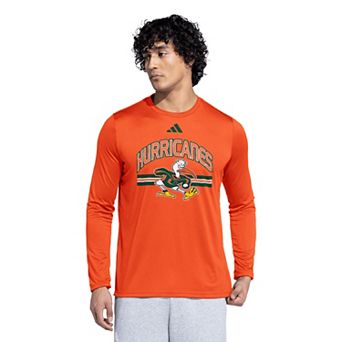Men's adidas Orange Miami Hurricanes It's Back Pregame Long Sleeve T-Shirt