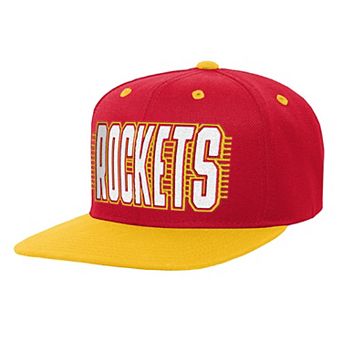 Youth Outerstuff Red/Gold Houston Rockets Snapback Hat