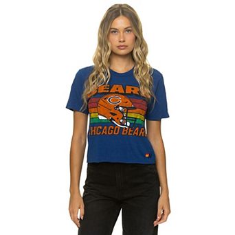 Women's Aviator Nation Navy Chicago Bears Boxy Boyfriend Tri-Blend T-Shirt