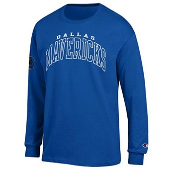 Men's Champion Blue Dallas Mavericks Jersey Long Sleeve T-Shirt