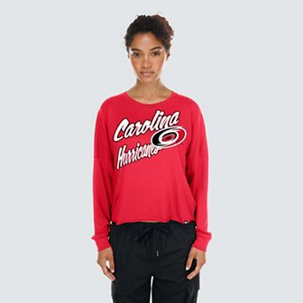Women's New Era Red Carolina Hurricanes Oversized Boxy Long Sleeve T-Shirt