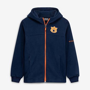 Youth Columbia Blue Auburn Tigers Flanker Fleece Full-Zip Hoodie