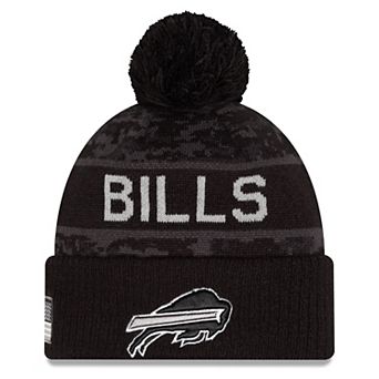 Men's New Era Black Buffalo Bills 2026 Salute To Service Cuffed Knit Hat with Pom