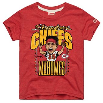 Youth Homage Patrick Mahomes Red Kansas City Chiefs Caricature T-Shirt