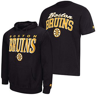 Men's Starter Black Boston Bruins Logo Hoodie & T-Shirt Combo Pack