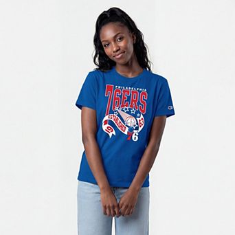 Women's Champion Royal Philadelphia 76ers Banner T-Shirt