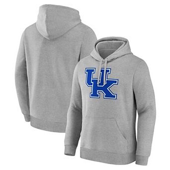 Men's Logo Athletic Heather Gray Kentucky Wildcats Primary Logo Fleece Pullover Hoodie