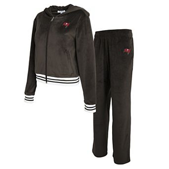 Women's WEAR by Erin Andrews Pewter Tampa Bay Buccaneers Velour Track Suit
