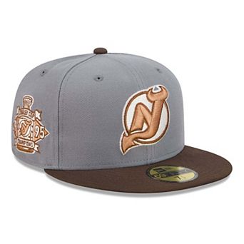Men's New Era Charcoal/Brown New Jersey Devils Wood Tones 59FIFTY Fitted Hat