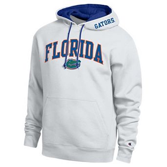 Men's Champion White Florida Gators Arch Tackle Twill Hoodie
