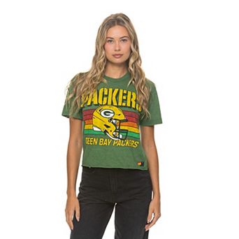 Women's Aviator Nation Green Green Bay Packers Boxy Boyfriend Tri-Blend T-Shirt