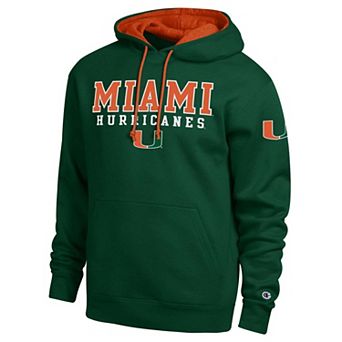 Men's Champion Green Miami Hurricanes Contrast Hoodie