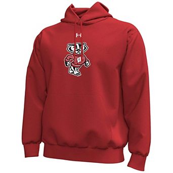 Men's Under Armour Red Wisconsin Badgers Core Icon Fleece Pullover Hoodie