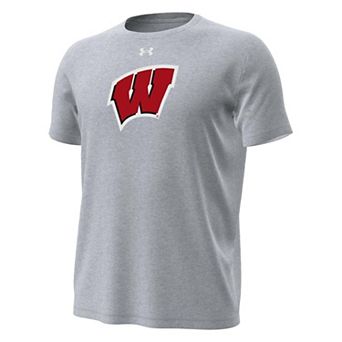 Men's Under Armour Gray Wisconsin Badgers Primary Tech Stretch T-Shirt