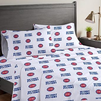 Pegasus Detroit Pistons Four-Piece Queen Sheet Set