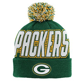Preschool Outerstuff Green Green Bay Packers Cuffed Knit Hat with Pom