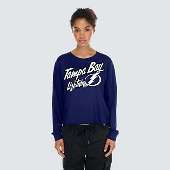 Women's New Era Blue Tampa Bay Lightning Oversized Boxy Long Sleeve T-Shirt