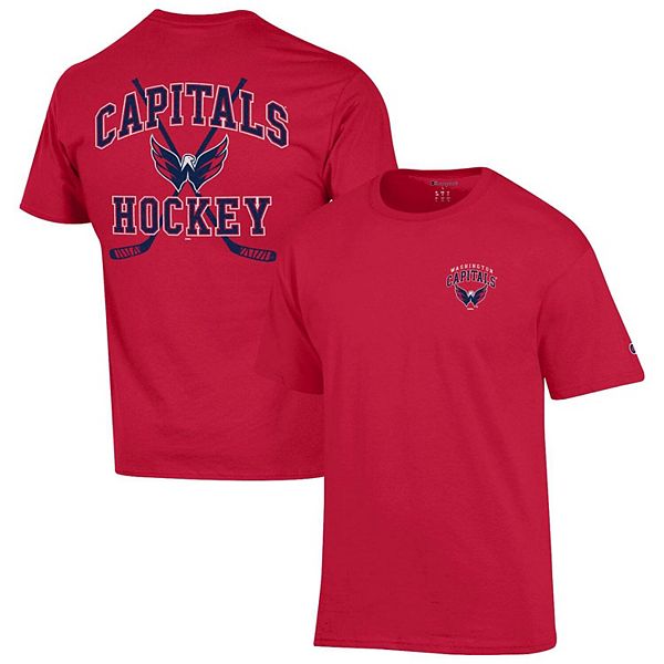 Men's Champion Red Washington Capitals Stick With It Jersey T-Shirt