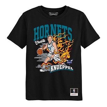 Preschool Mitchell & Ness Kon Knueppel Black Charlotte Hornets Fired Up T-Shirt