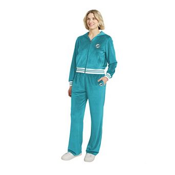 Women's WEAR by Erin Andrews Aqua Miami Dolphins Velour Track Suit