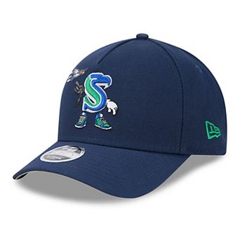 Preschool New Era College Navy Seattle Seahawks Cartoon 9FORTY M-Crown A-Frame Adjustable Hat