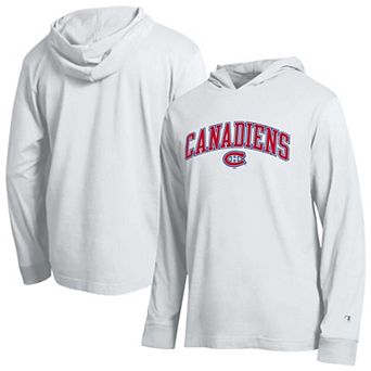Men's Champion White Montreal Canadiens All-Star Lightweight Hooded Long Sleeve T-Shirt