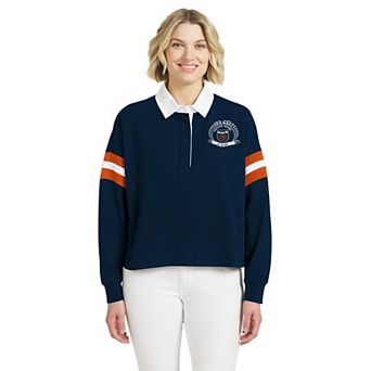 Women's WEAR by Erin Andrews Navy Chicago Bears Rugby Long Sleeve T-Shirt