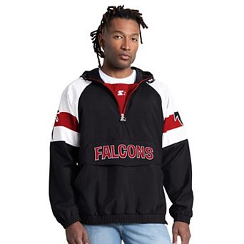 Men's Starter Black Atlanta Falcons Street Cut Retro Logo Half-Zip Jacket